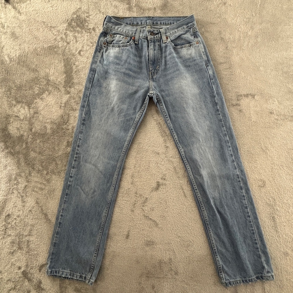 Levi's 505 Regular Fit Straight Leg Jeans Mens 30x32 Medium Wash Blue Denim
